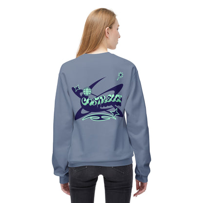 Castrelly Crewneck - Blue Green Cosmic Graffiti