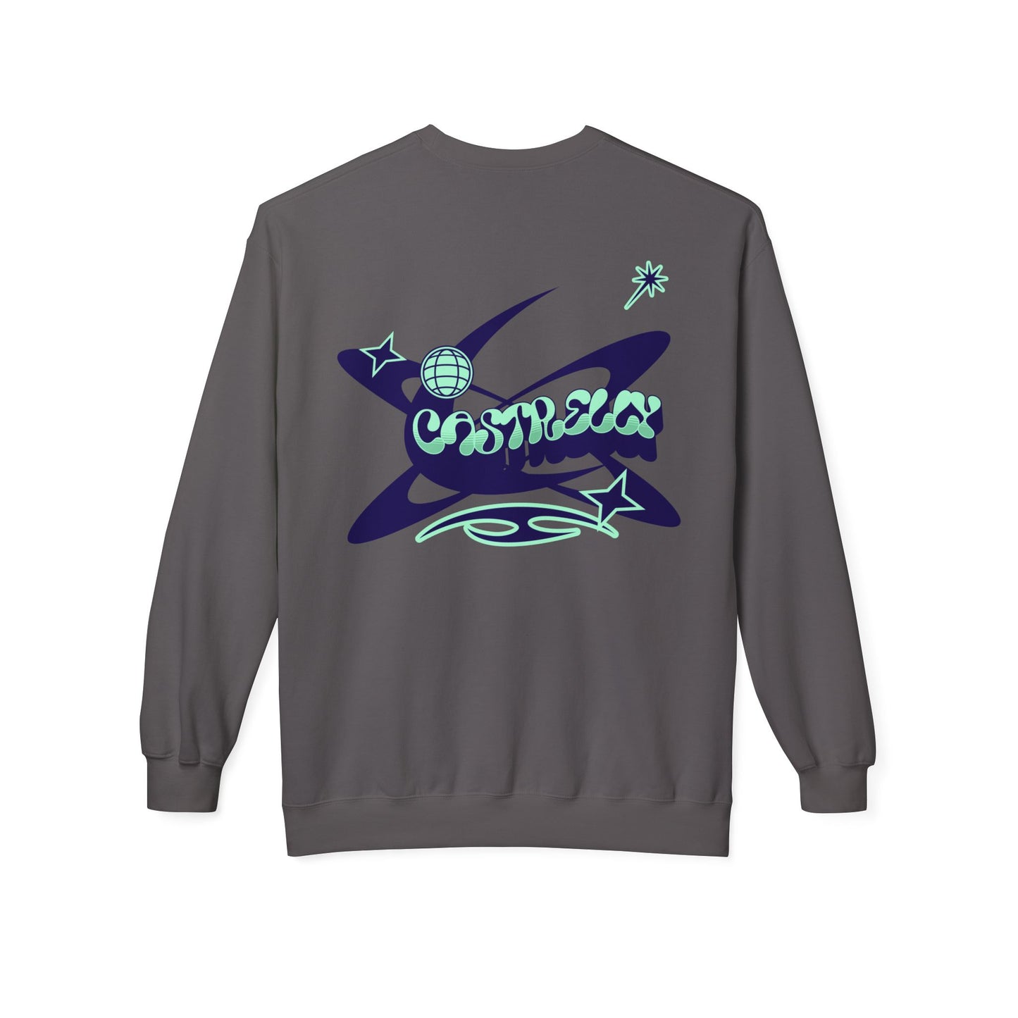 Castrelly Crewneck - Blue Green Cosmic Graffiti