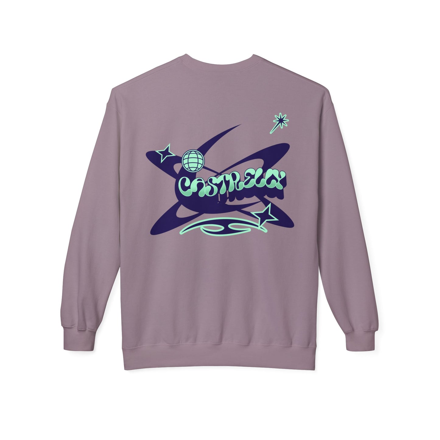 Castrelly Crewneck - Blue Green Cosmic Graffiti