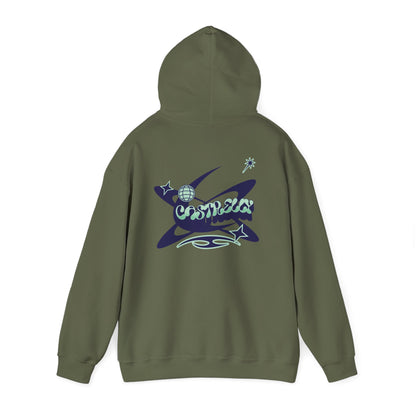 Castrelly Hoodie - Graphic Hoodie Blue Green Cosmic Graffiti