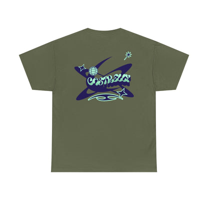 Castrelly Tshirt - Blue Green Cosmic Graffiti graphic Tee