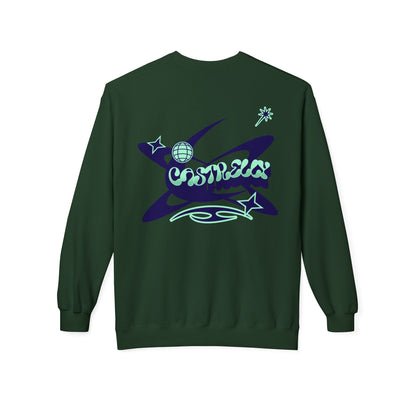 Castrelly Crewneck - Blue Green Cosmic Graffiti
