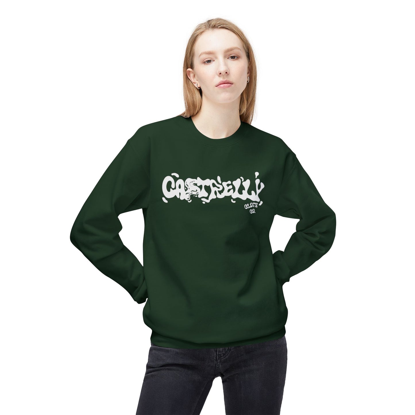 Castrelly Crewneck — Minimal Urban Drip Streetwear Logo