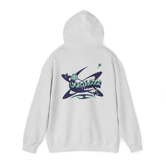 Castrelly Hoodie - Graphic Hoodie Blue Green Cosmic Graffiti