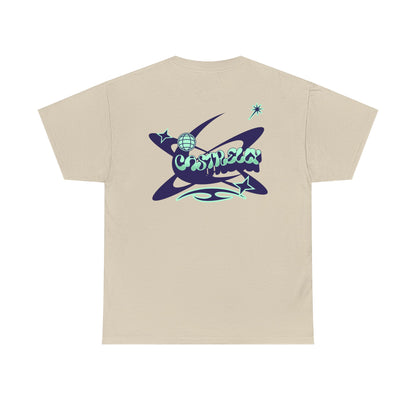 Castrelly Tshirt - Blue Green Cosmic Graffiti graphic Tee