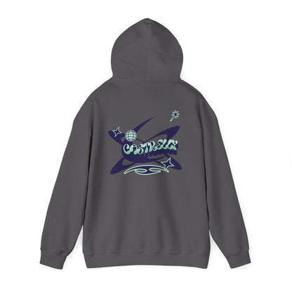 Castrelly Hoodie - Graphic Hoodie Blue Green Cosmic Graffiti