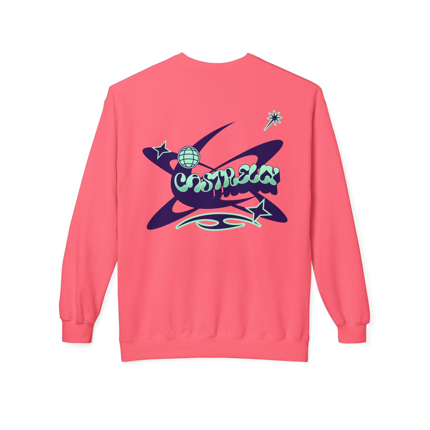 Castrelly Crewneck - Blue Green Cosmic Graffiti