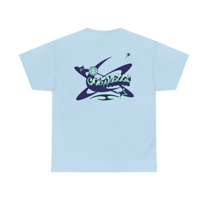 Castrelly Tshirt - Blue Green Cosmic Graffiti graphic Tee