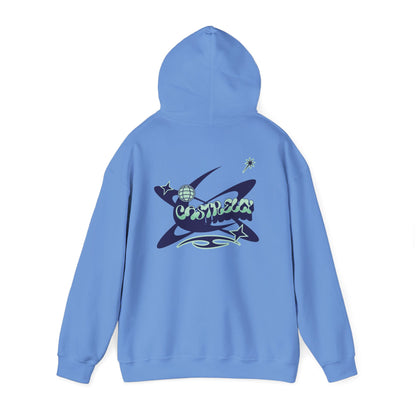 Castrelly Hoodie - Graphic Hoodie Blue Green Cosmic Graffiti