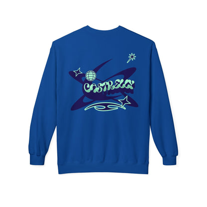 Castrelly Crewneck - Blue Green Cosmic Graffiti